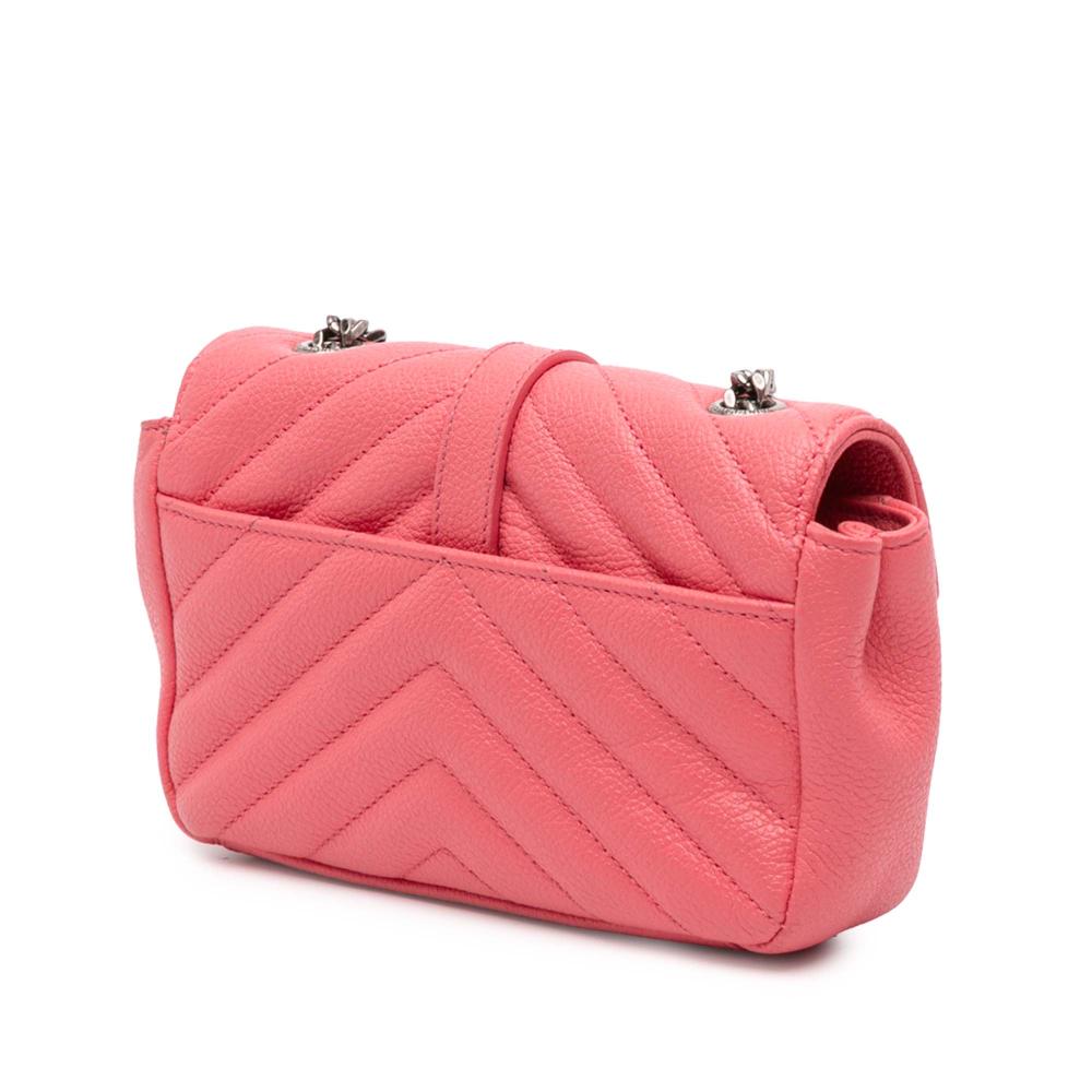 Saint Laurent AB Saint Laurent Pink Calf Leather Baby Grained skin Chevron Classic Monogram Chain Bag Italy