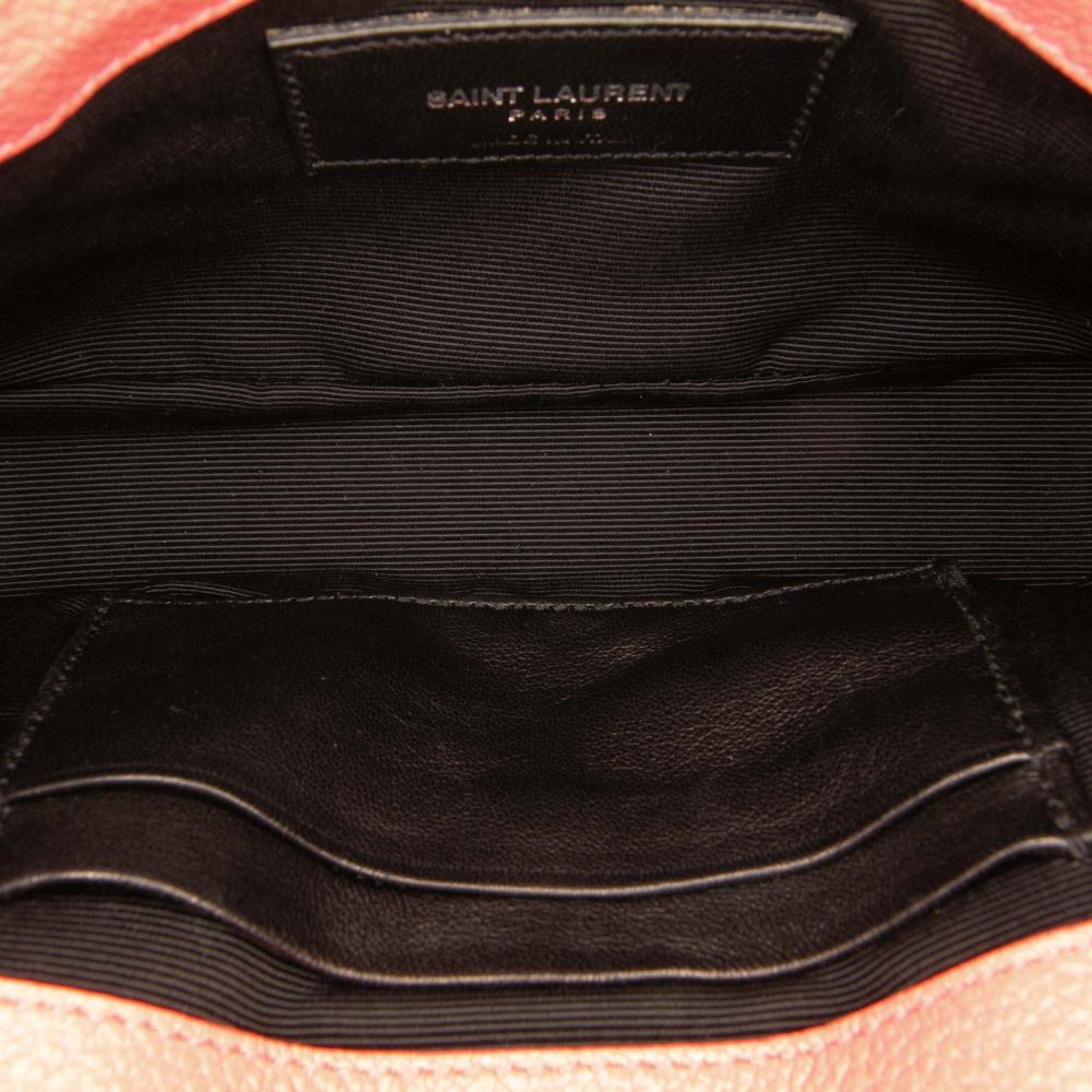 Saint Laurent AB Saint Laurent Pink Calf Leather Baby Grained skin Chevron Classic Monogram Chain Bag Italy