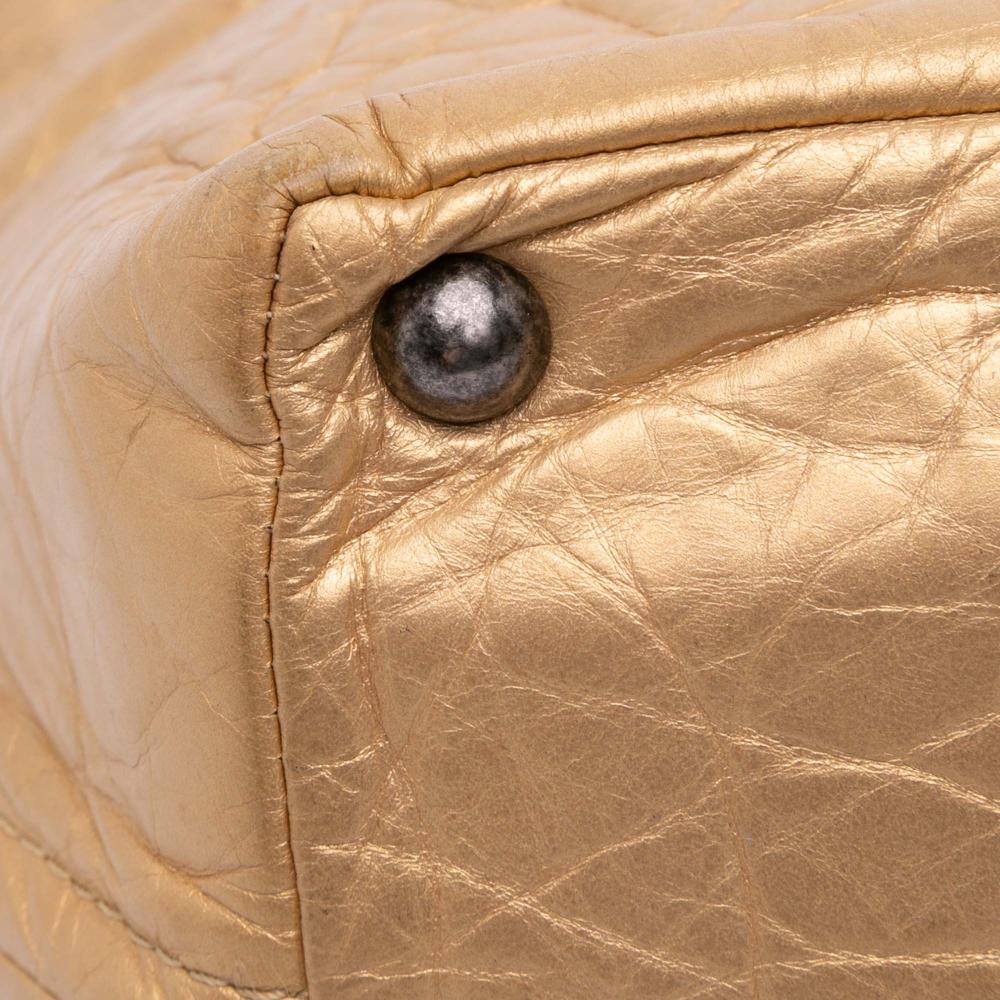 Chanel B Chanel Gold Calf Leather Distressed skin Shopping In Moscow Tote France