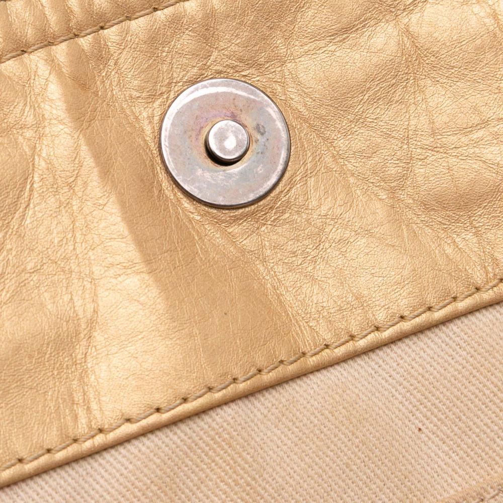 Chanel B Chanel Gold Calf Leather Distressed skin Shopping In Moscow Tote France