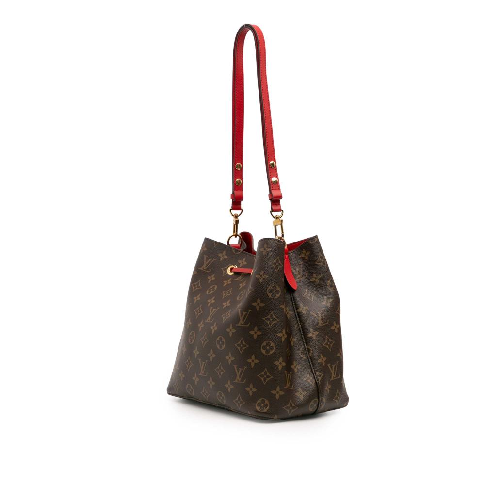 Louis Vuitton B Louis Vuitton Brown with Red Monogram Canvas Canvas Monogram Neonoe MM France