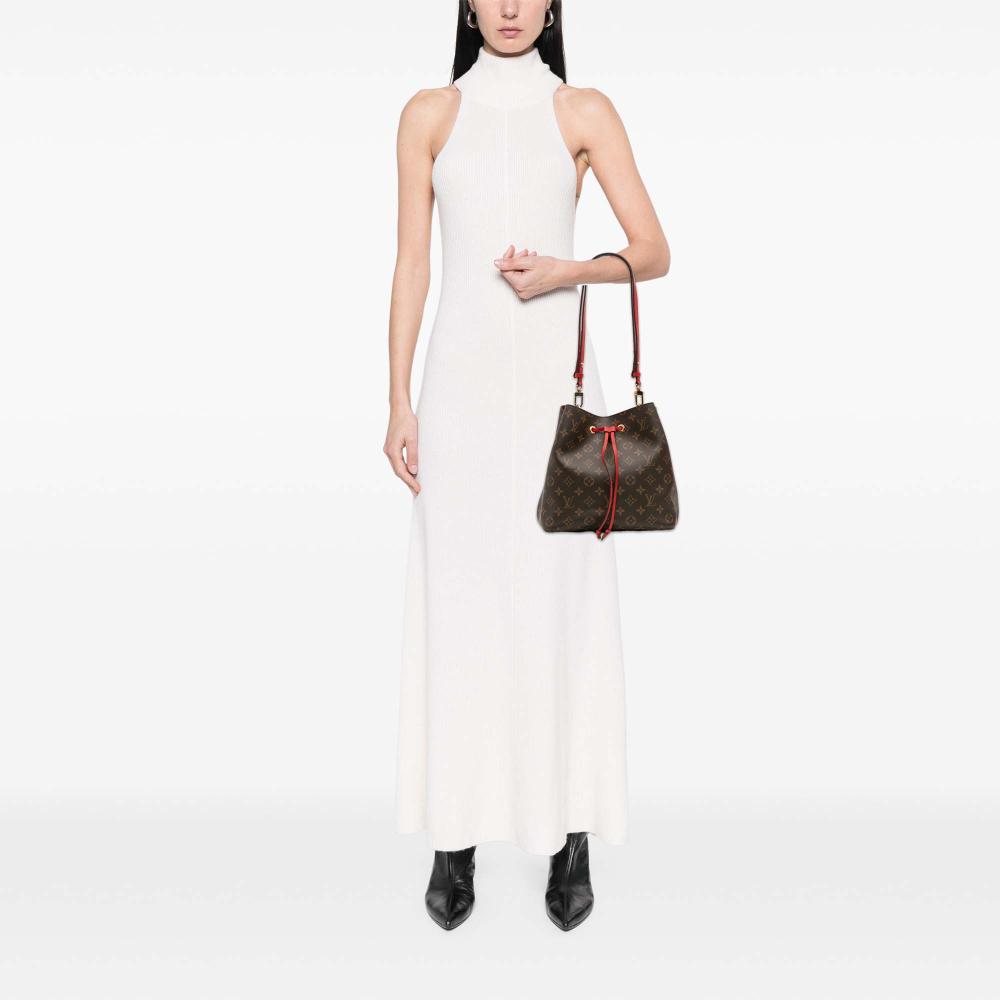 Louis Vuitton B Louis Vuitton Brown with Red Monogram Canvas Canvas Monogram Neonoe MM France