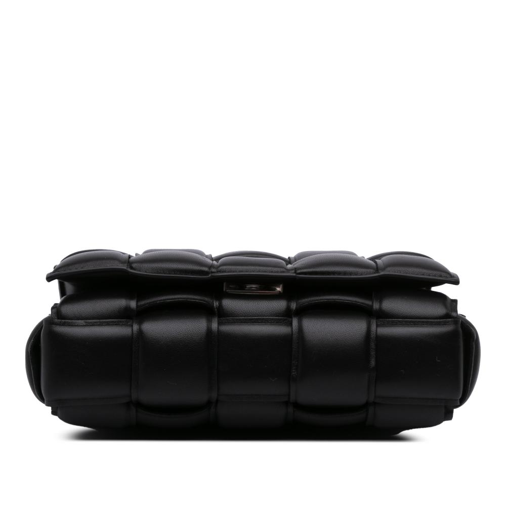 Bottega Veneta B Bottega Veneta Black Nappa Leather Leather Nappa Intrecciato Padded Chain Cassette Satchel Italy