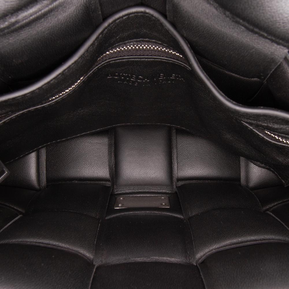 Bottega Veneta B Bottega Veneta Black Nappa Leather Leather Nappa Intrecciato Padded Chain Cassette Satchel Italy
