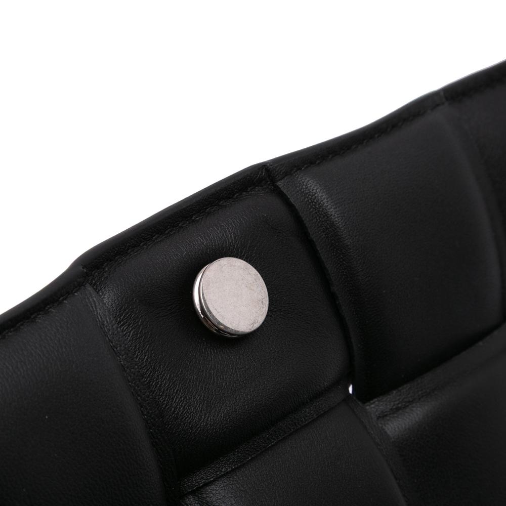 Bottega Veneta B Bottega Veneta Black Nappa Leather Leather Nappa Intrecciato Padded Chain Cassette Satchel Italy