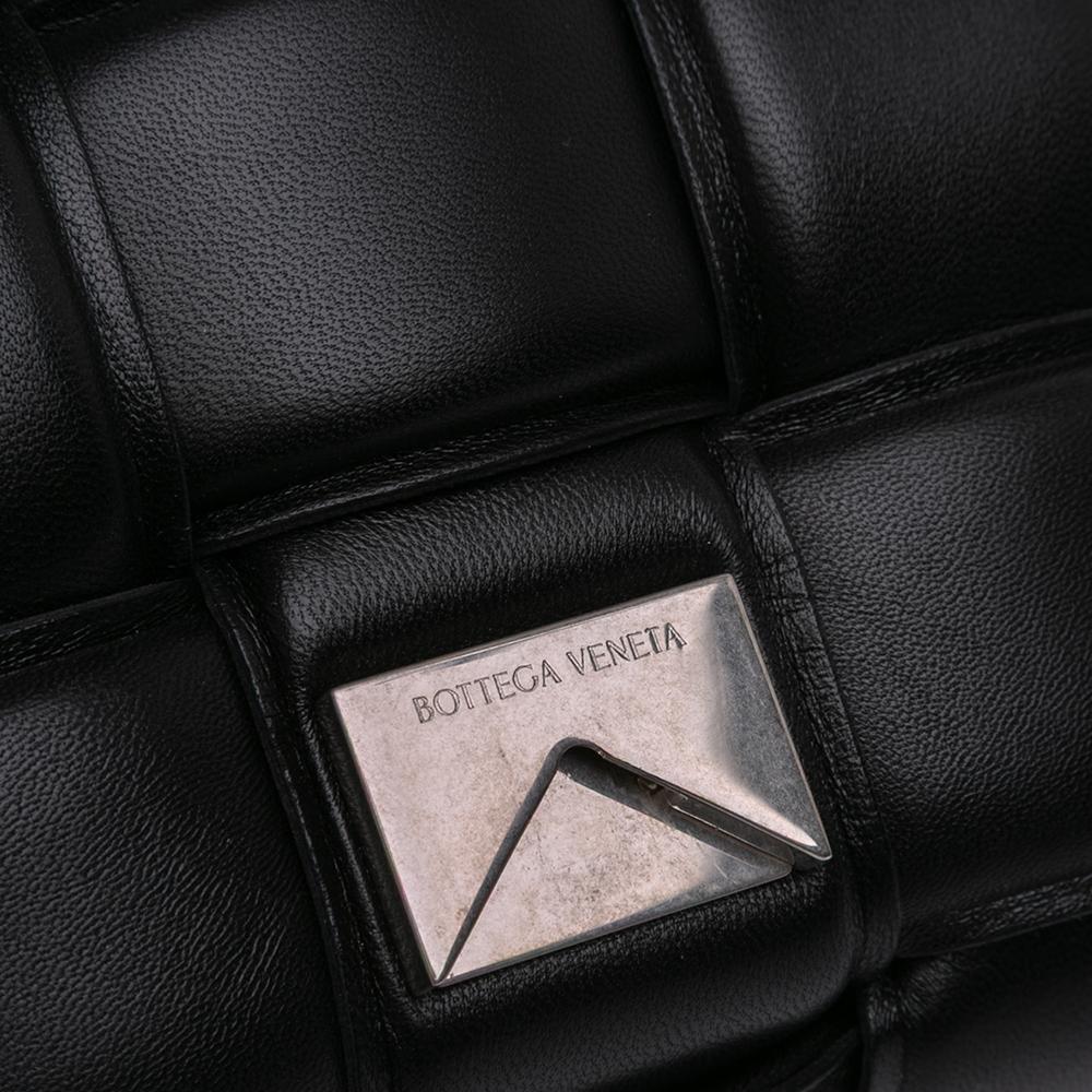 Bottega Veneta B Bottega Veneta Black Nappa Leather Leather Nappa Intrecciato Padded Chain Cassette Satchel Italy