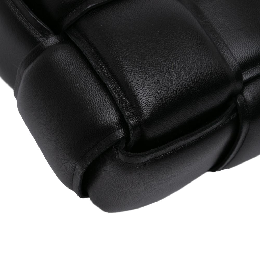Bottega Veneta B Bottega Veneta Black Nappa Leather Leather Nappa Intrecciato Padded Chain Cassette Satchel Italy