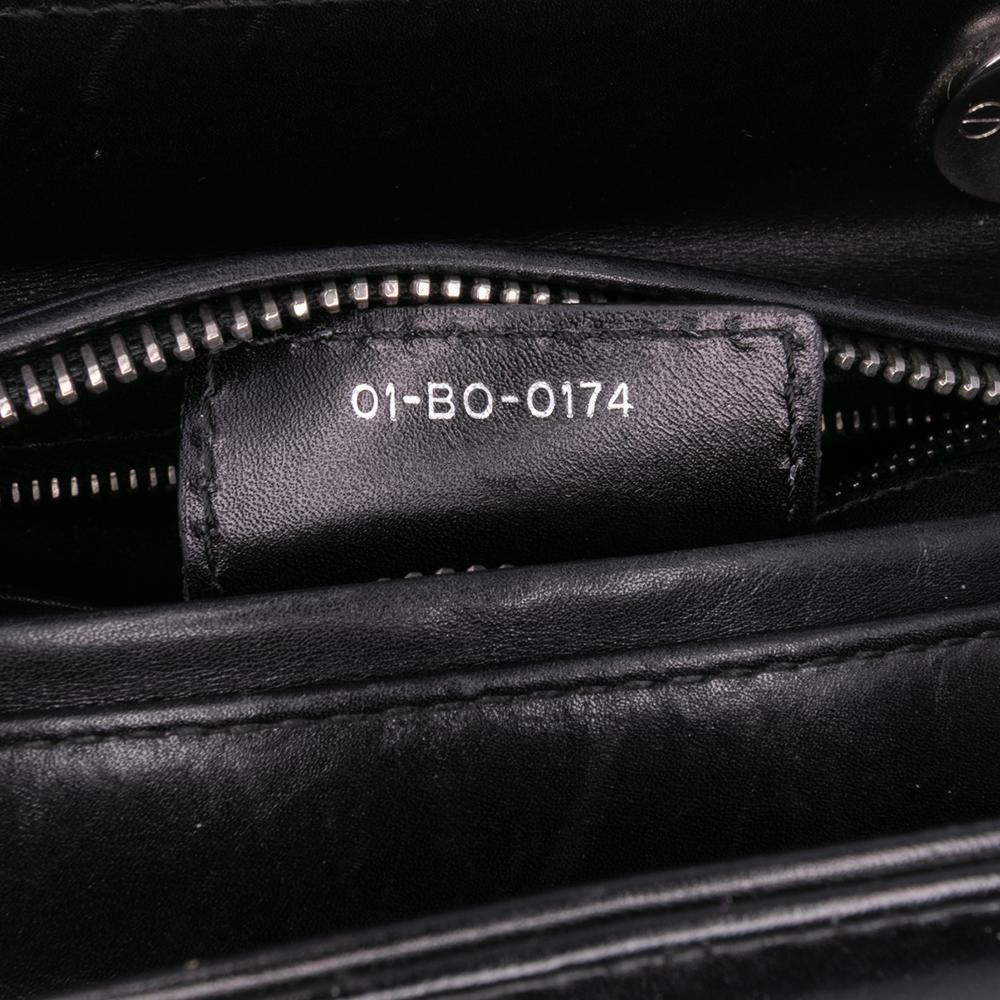 Christian Dior B Dior Black Calf Leather Medium skin Pockets Lady Dior Italy