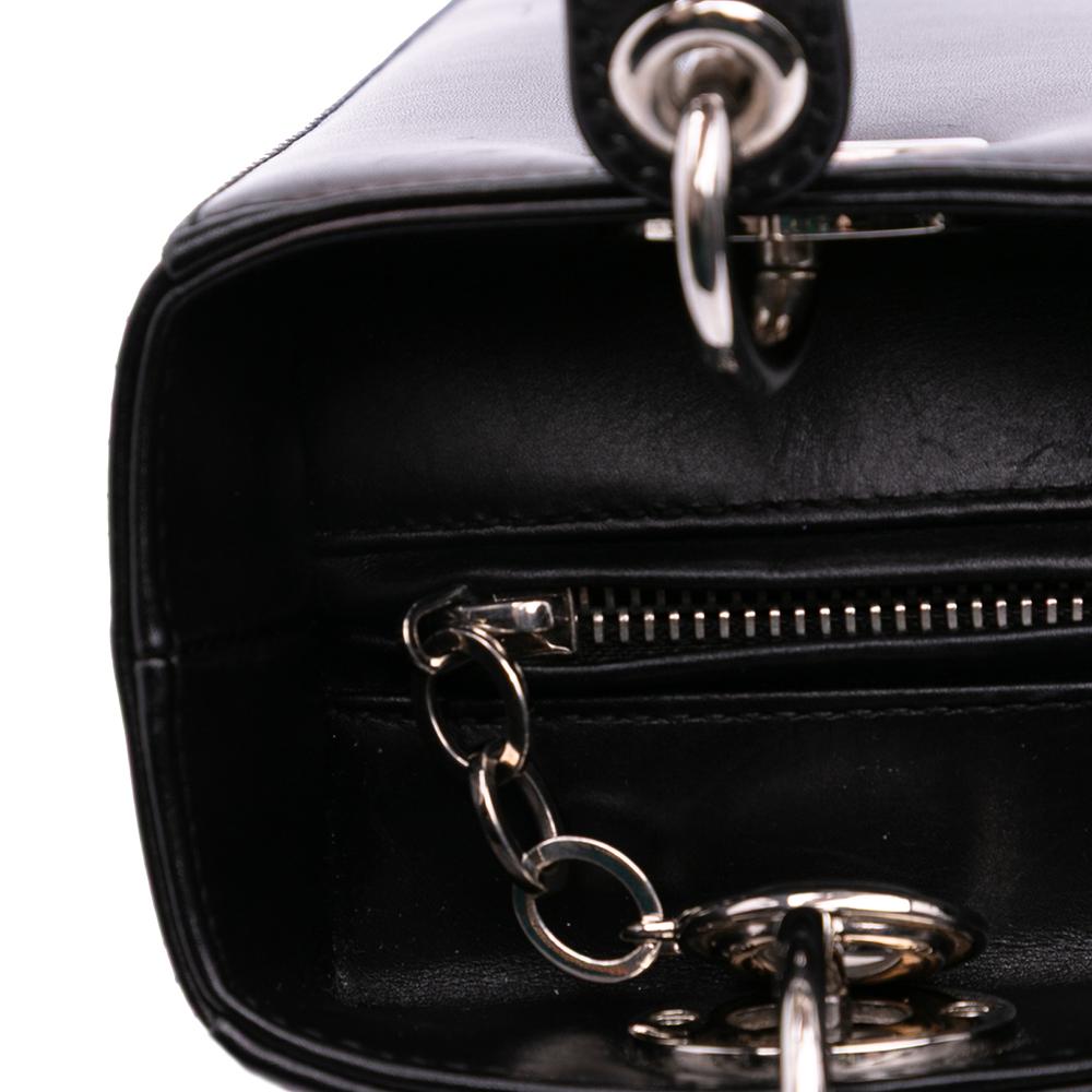 Christian Dior B Dior Black Calf Leather Medium skin Pockets Lady Dior Italy