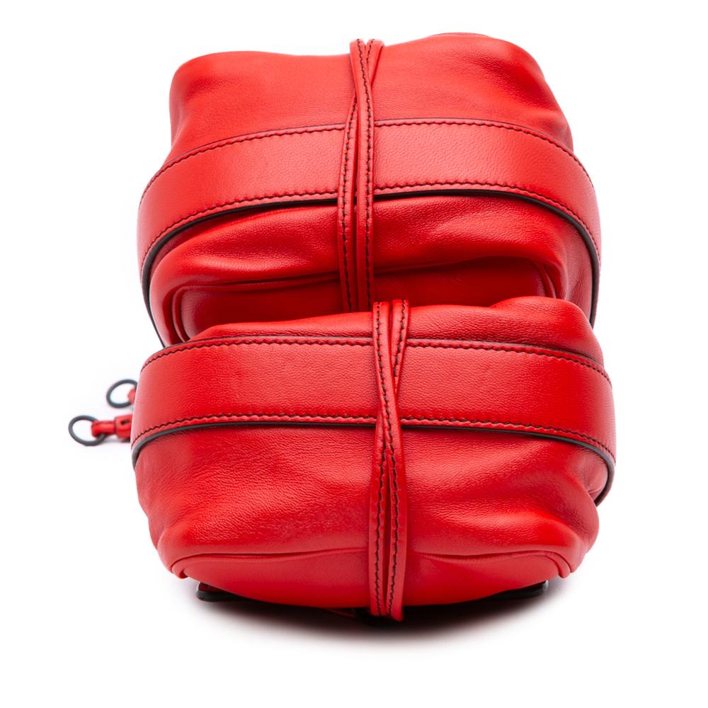 Bottega Veneta AB Bottega Veneta Red Nappa Leather Leather Nappa Intrecciato Double Sided Flap Crossbody Italy