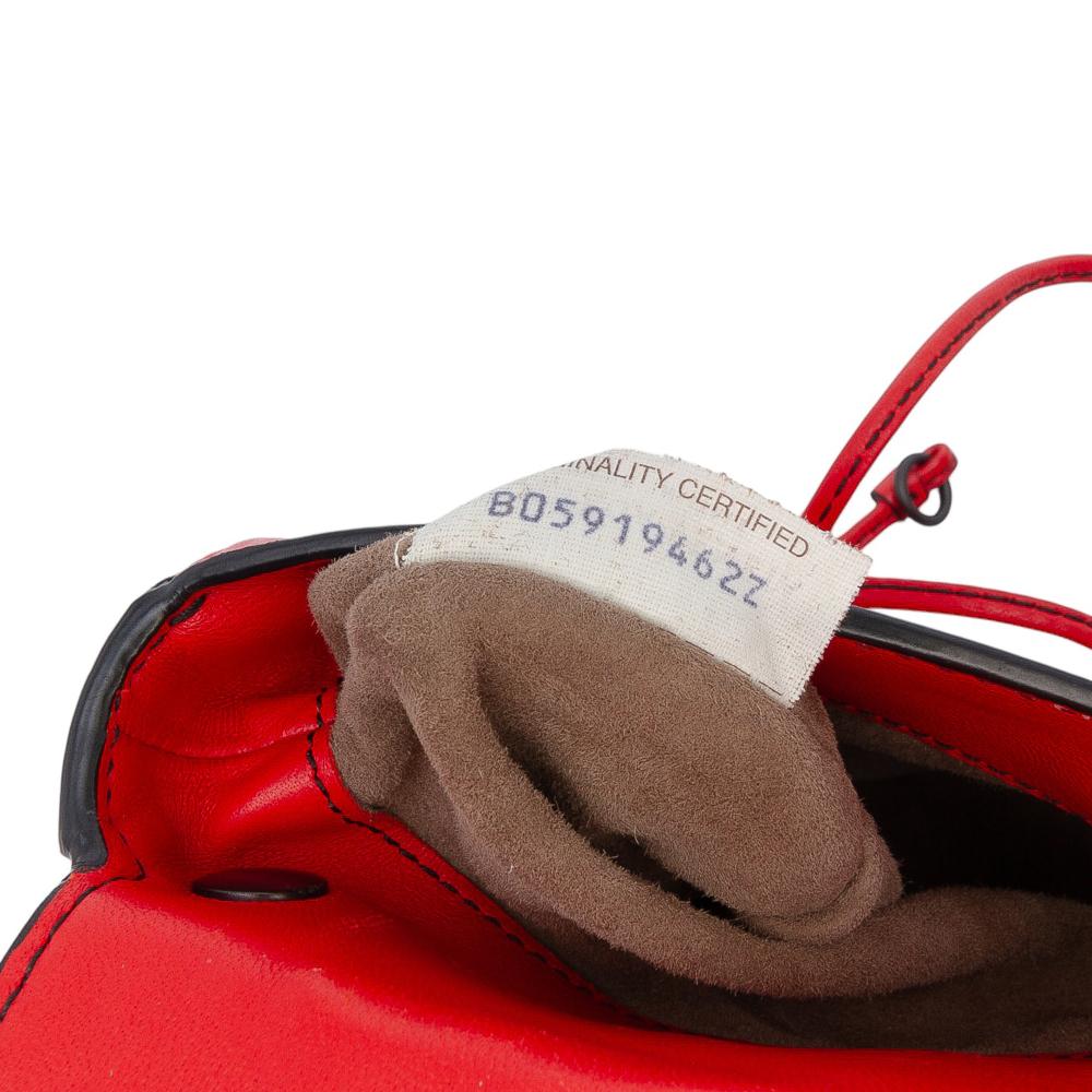 Bottega Veneta AB Bottega Veneta Red Nappa Leather Leather Nappa Intrecciato Double Sided Flap Crossbody Italy