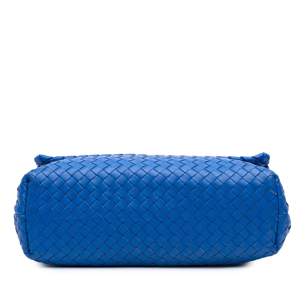 Bottega Veneta B Bottega Veneta Blue Nappa Leather Leather Medium Nappa Intrecciato Olimpia Crossbody Italy