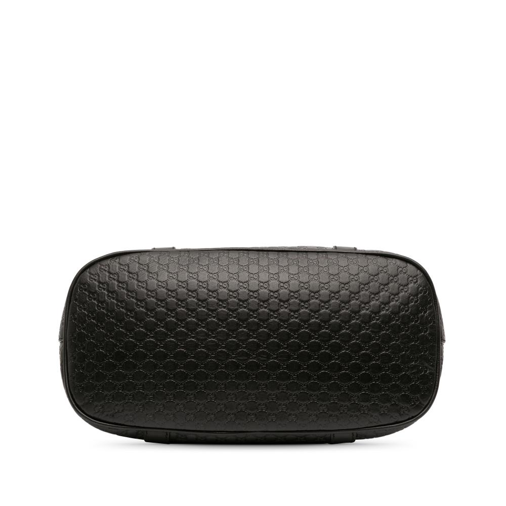 Gucci AB Gucci Black Calf Leather Medium Microguccissima Dome Satchel Italy