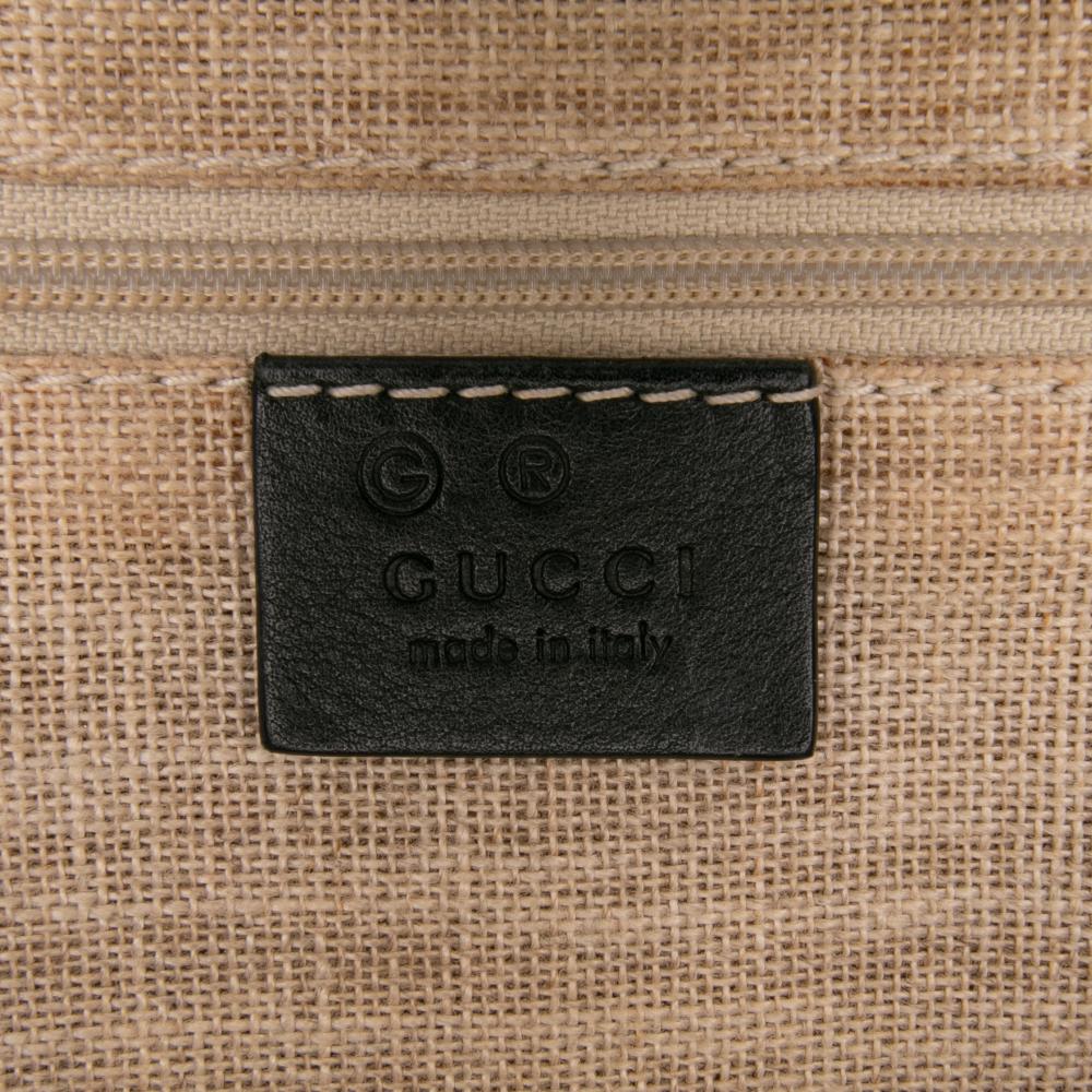 Gucci AB Gucci Black Calf Leather Medium Microguccissima Dome Satchel Italy