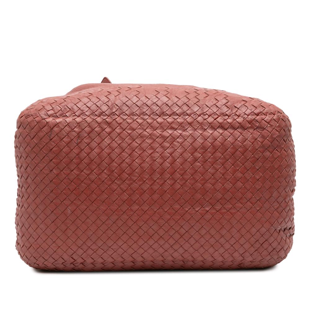 Bottega Veneta Red Indian Red Nappa Leather Leather Large Intrecciato Trimmed Nappa Cesta Tote Italy