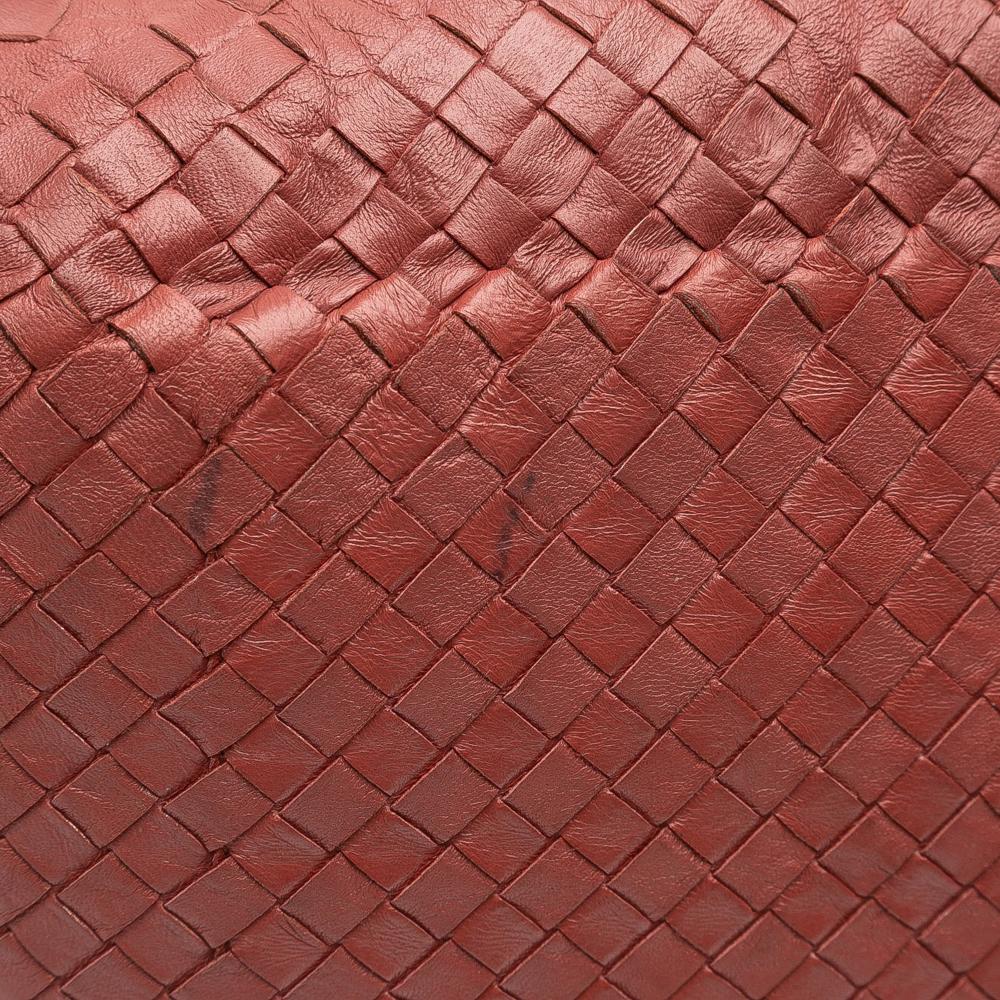 Bottega Veneta Red Indian Red Nappa Leather Leather Large Intrecciato Trimmed Nappa Cesta Tote Italy