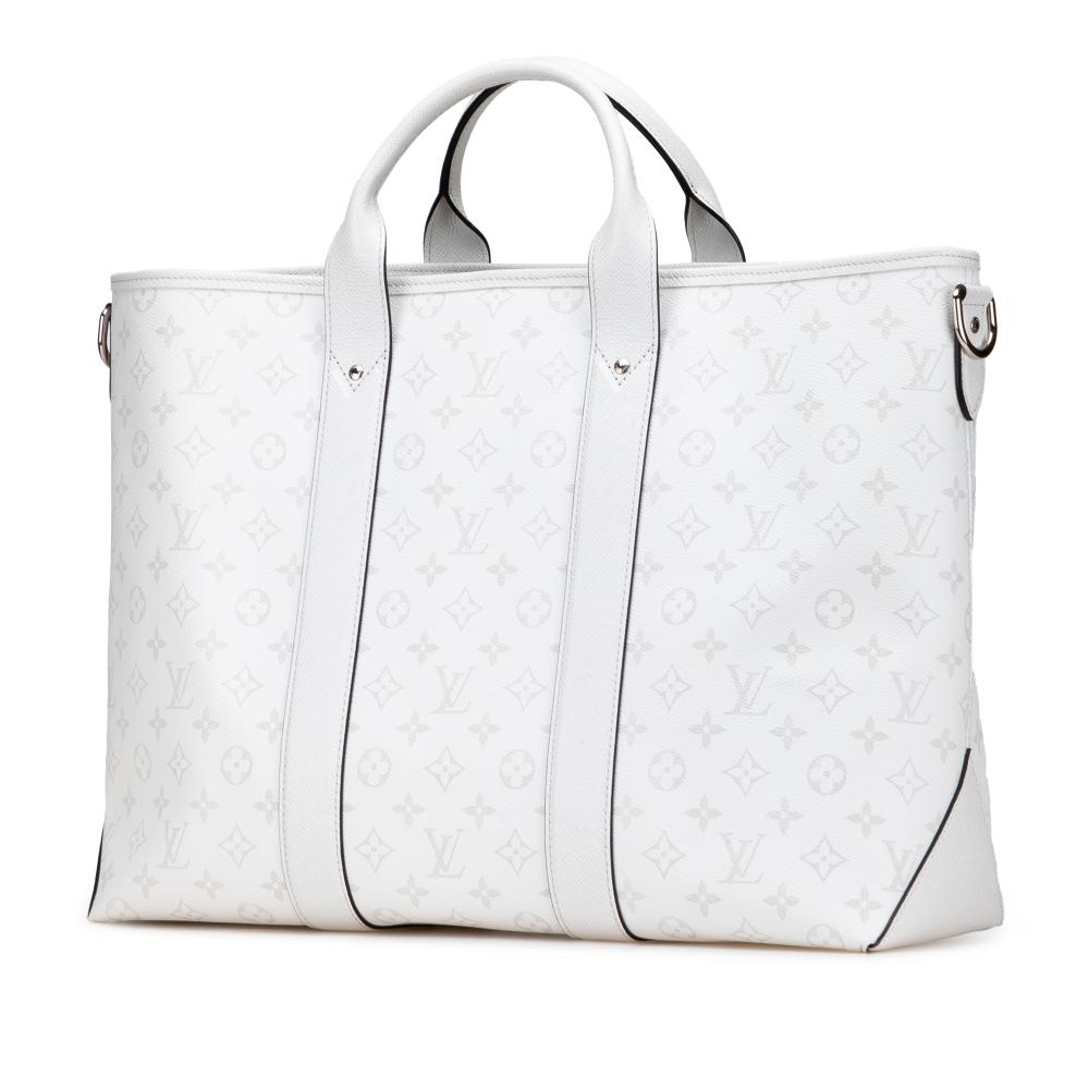 Louis Vuitton B Louis Vuitton White Monogram Canvas Canvas Monogram Taigarama Weekend Tote Spain