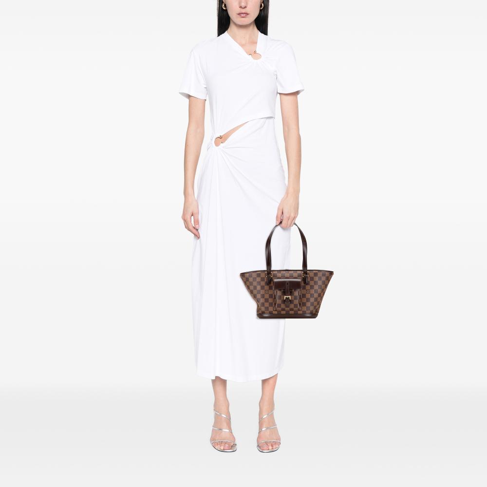 Louis Vuitton B Louis Vuitton Brown Damier Canvas Canvas Damier Ebene Manosque PM France