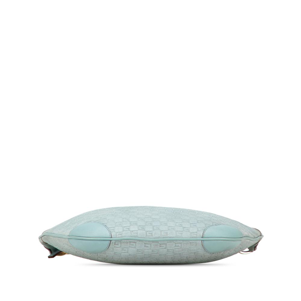 Gucci B Gucci Blue Light Blue Suede Leather G Square Hobo Italy