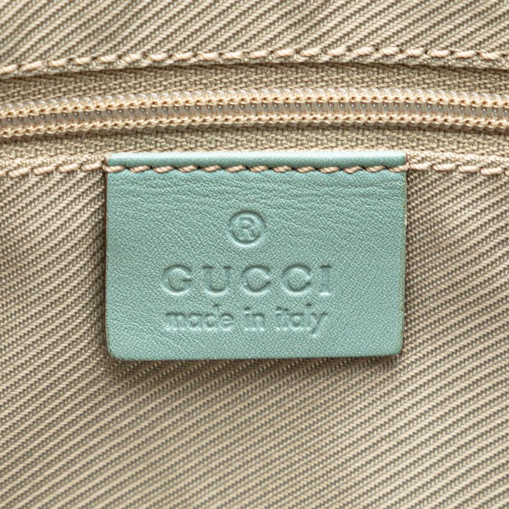 Gucci B Gucci Blue Light Blue Suede Leather G Square Hobo Italy