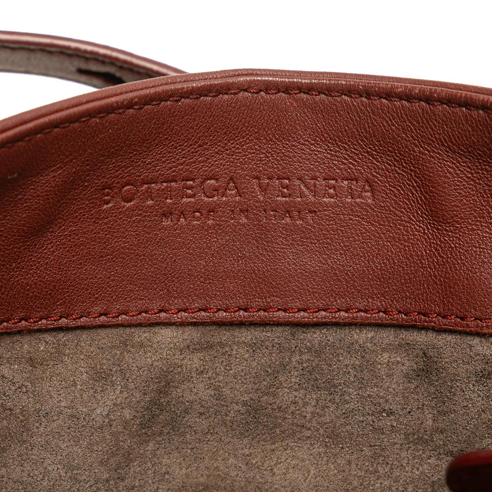 Bottega Veneta B Bottega Veneta Red Indian Red Nappa Leather Leather Nappa Intrecciato Flap Crossbody Italy