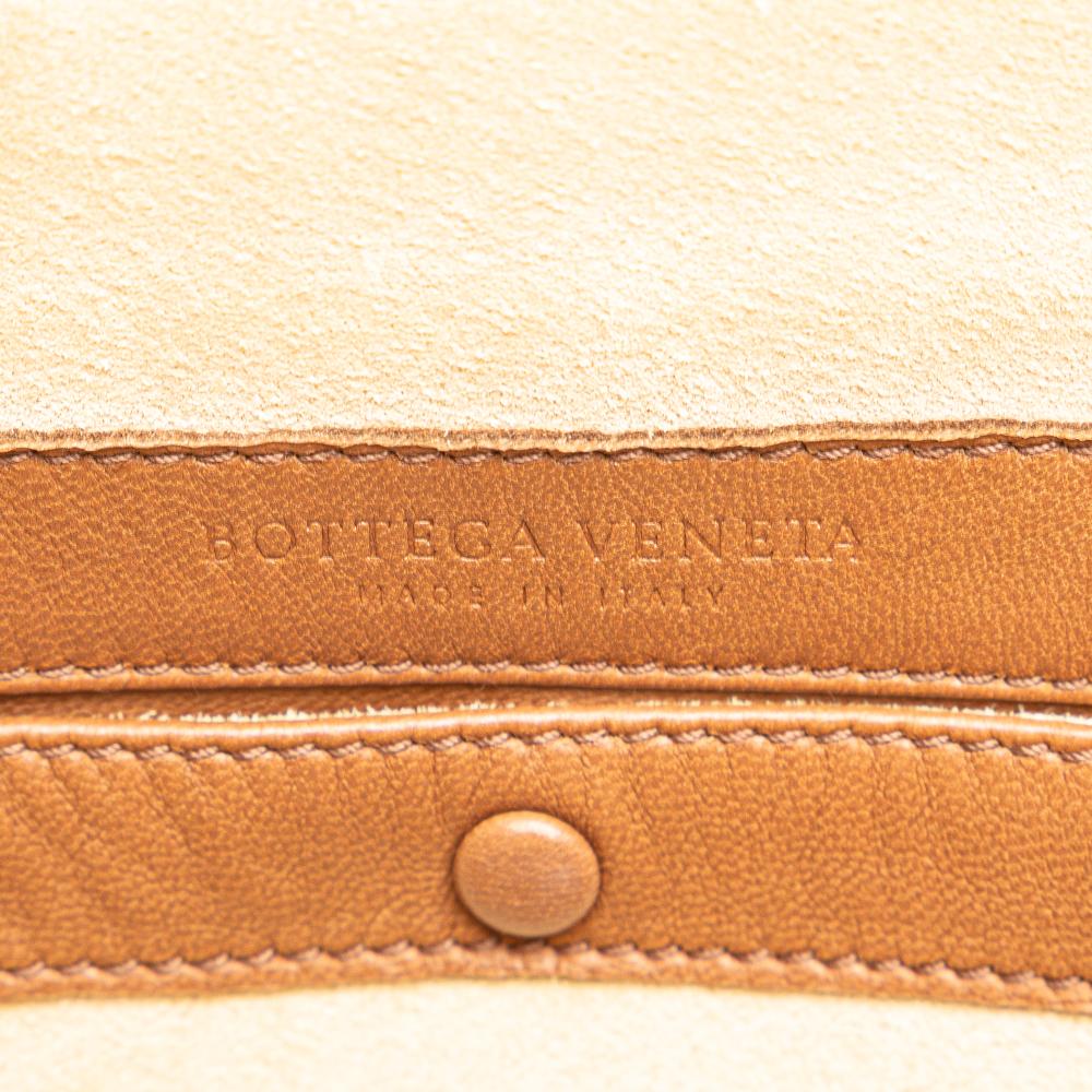 Bottega Veneta Brown Velvet Trimmed Nappa Intrecciato Frame Bag Italy