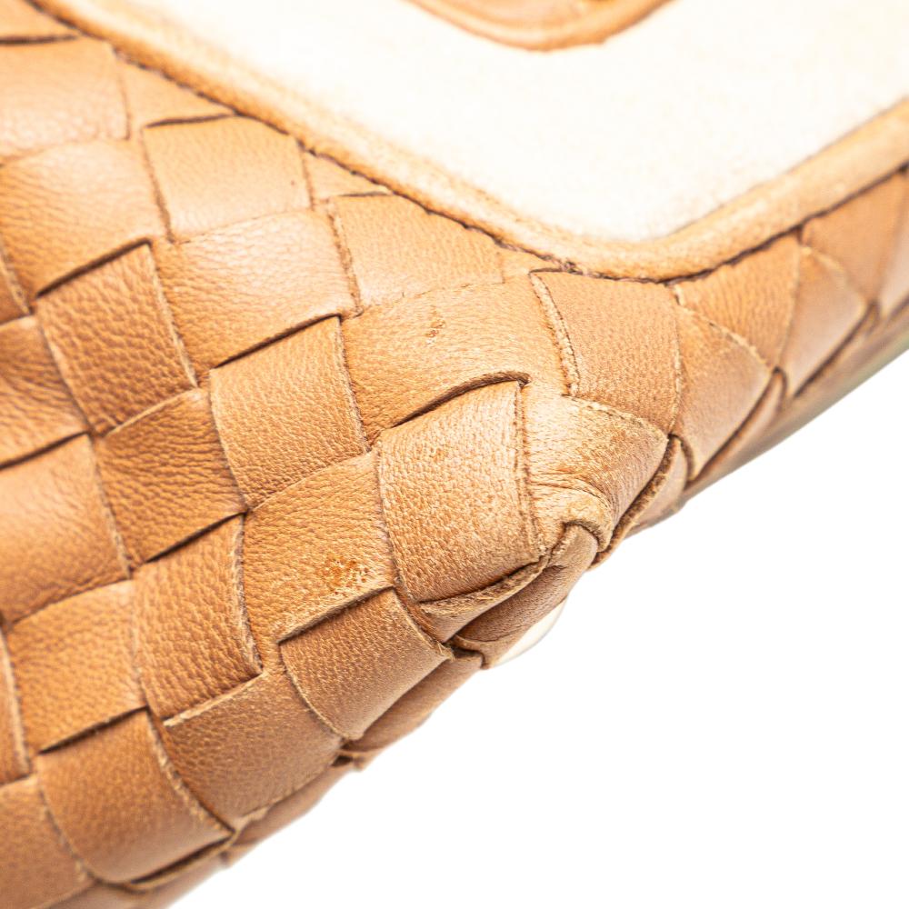 Bottega Veneta Brown Velvet Trimmed Nappa Intrecciato Frame Bag Italy