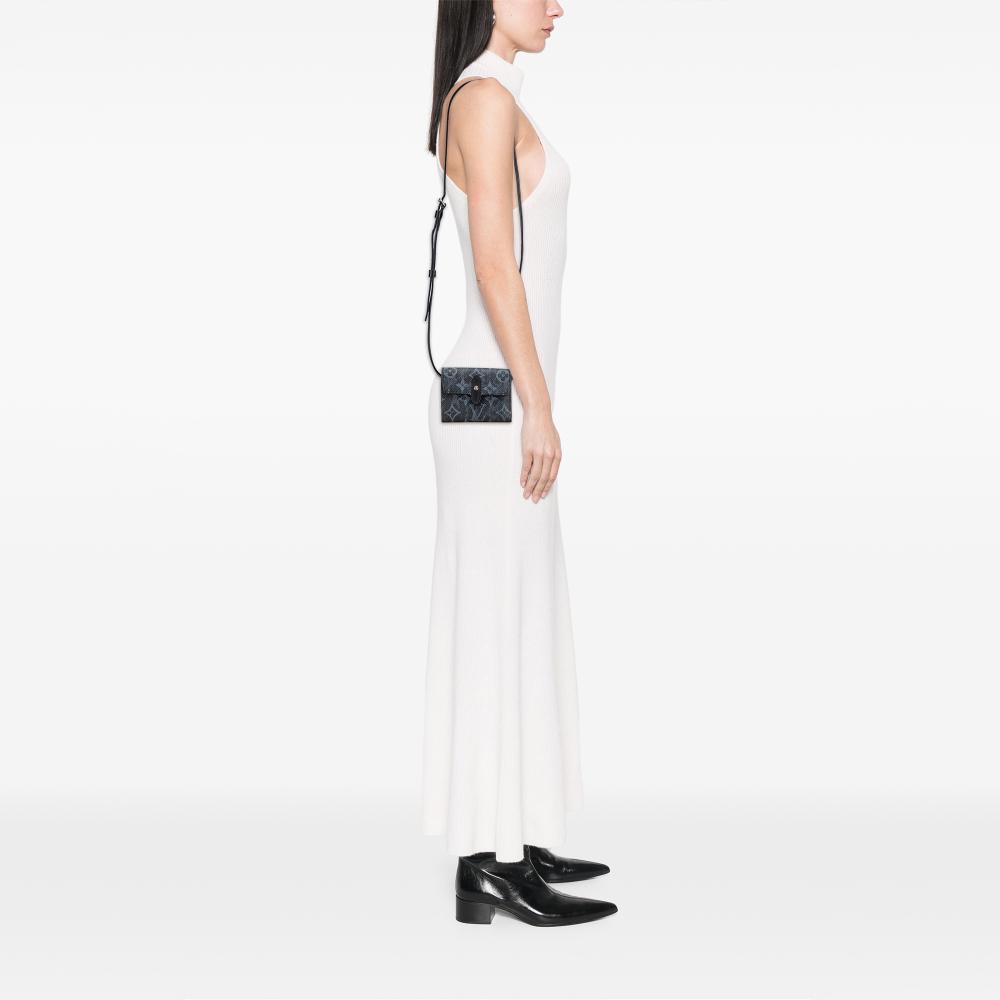 Louis Vuitton AB Louis Vuitton Black Monogram Canvas Canvas Monogram Pastel Cross Card Holder France