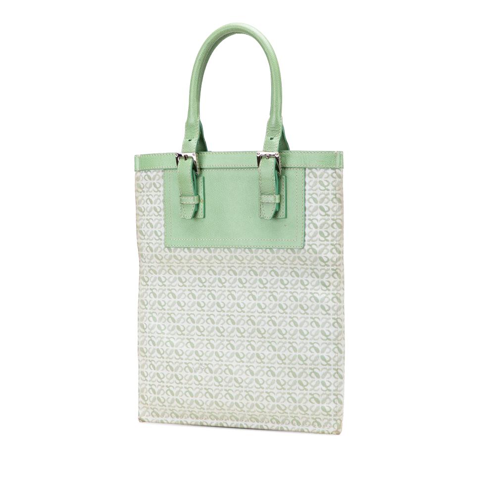Loewe B LOEWE Green Mint Canvas Fabric Anagram Tote China