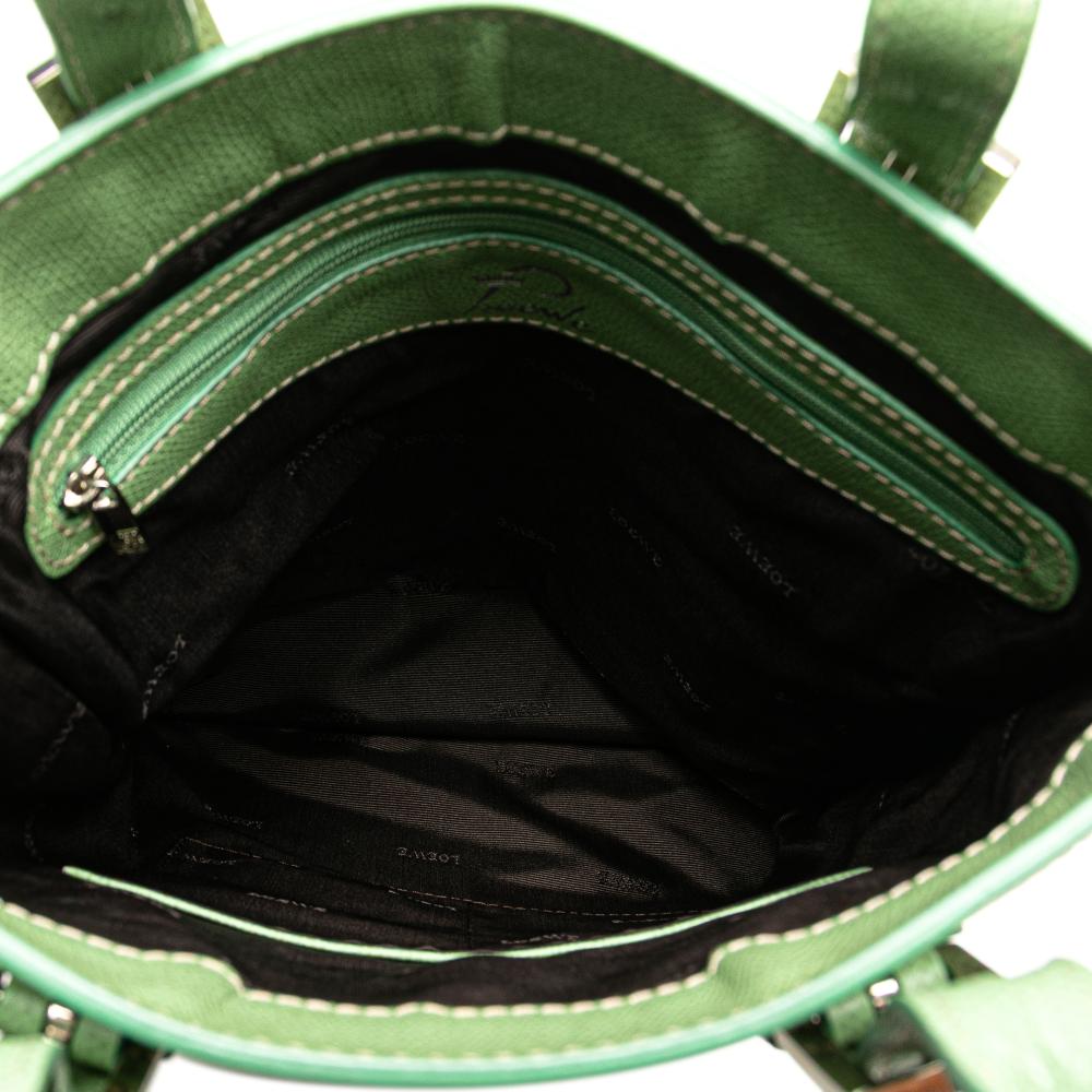 Loewe B LOEWE Green Mint Canvas Fabric Anagram Tote China