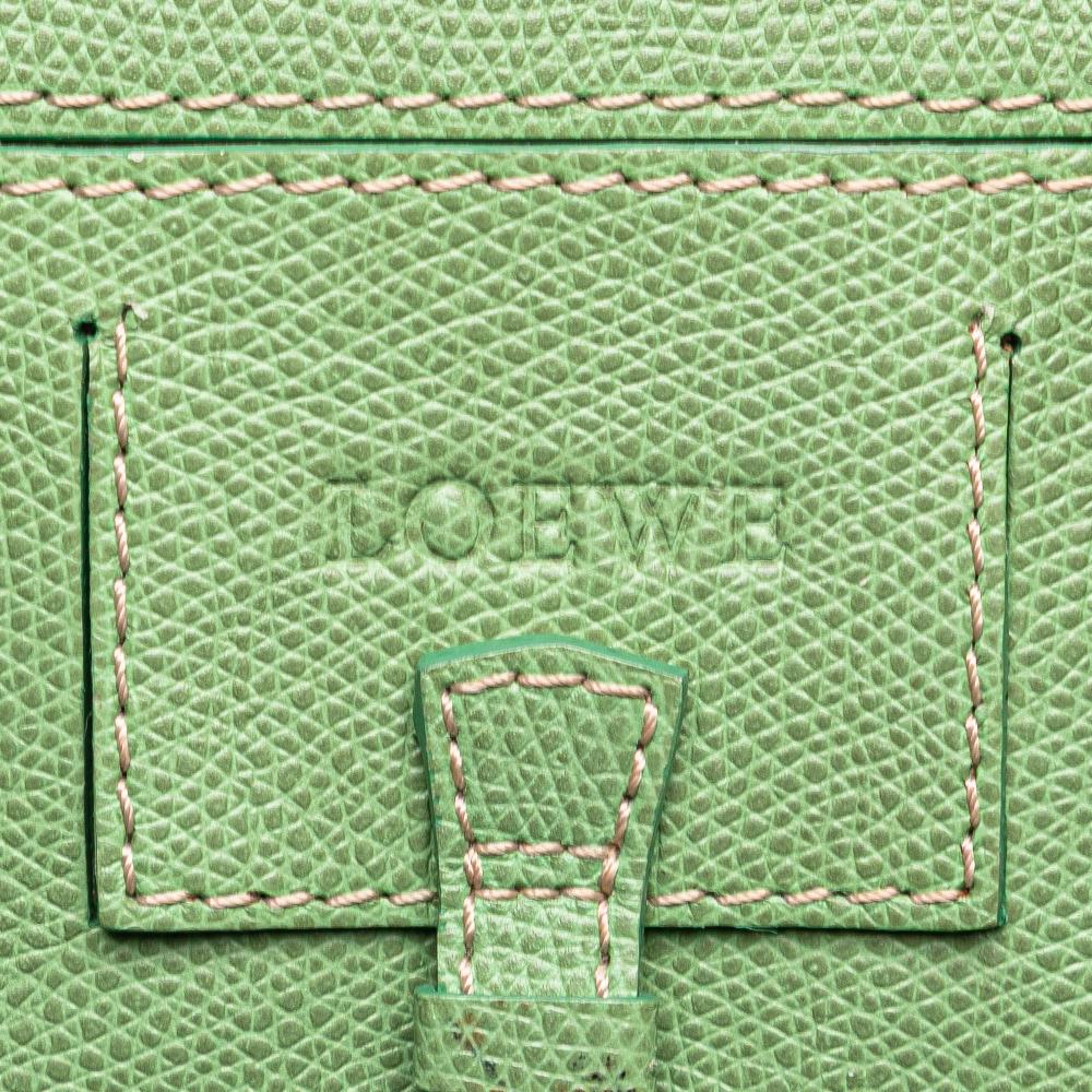 Loewe B LOEWE Green Mint Canvas Fabric Anagram Tote China