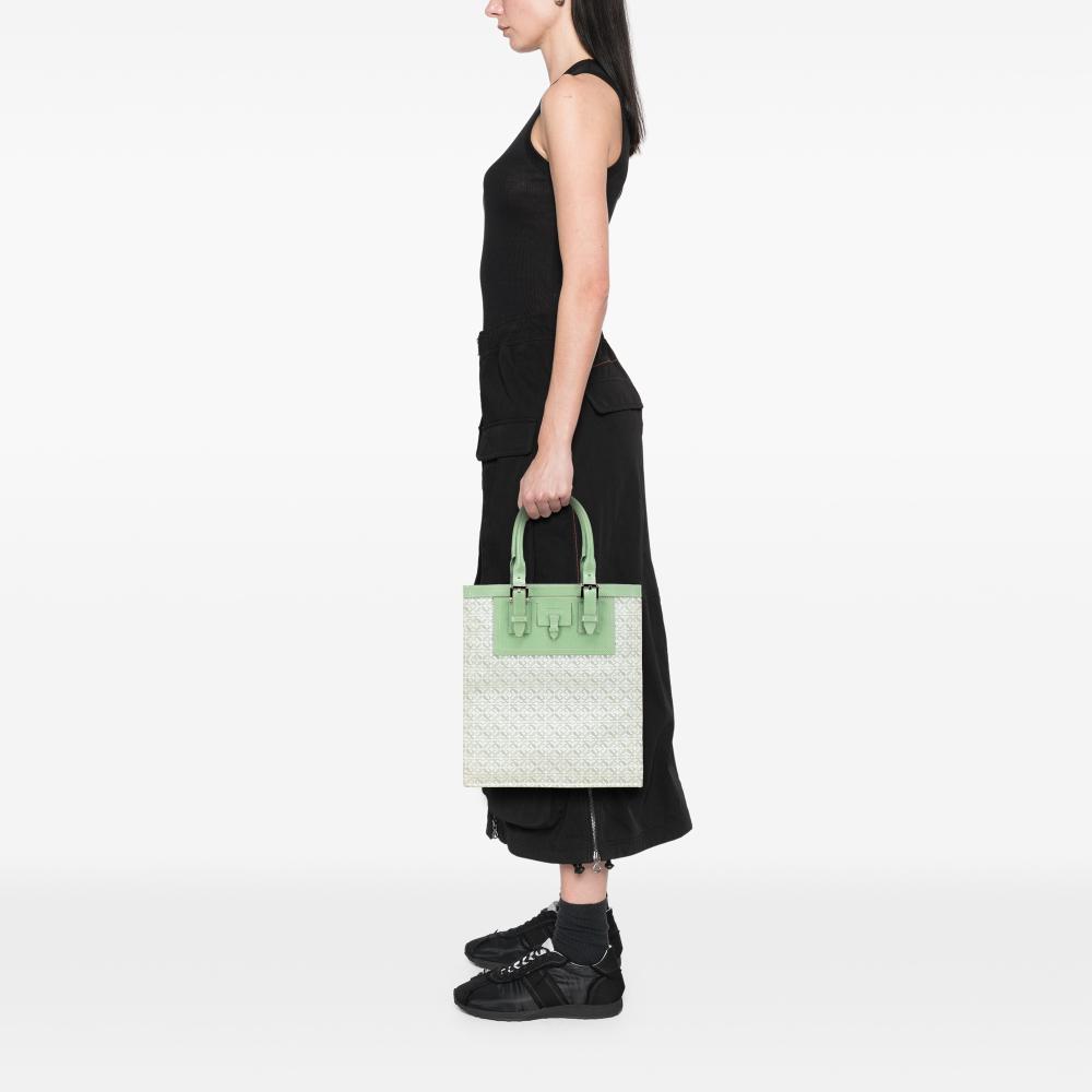 Loewe B LOEWE Green Mint Canvas Fabric Anagram Tote China