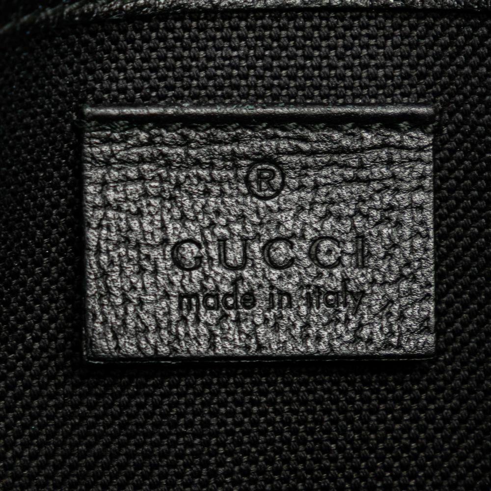 Gucci AB Gucci Black Coated Canvas Fabric GG Supreme Psychedelic Belt Bag Italy