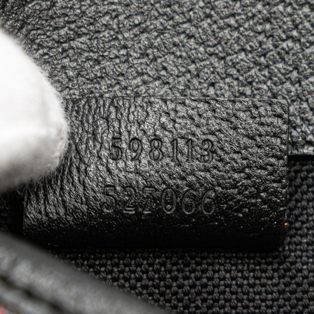 Gucci AB Gucci Black Coated Canvas Fabric GG Supreme Psychedelic Belt Bag Italy