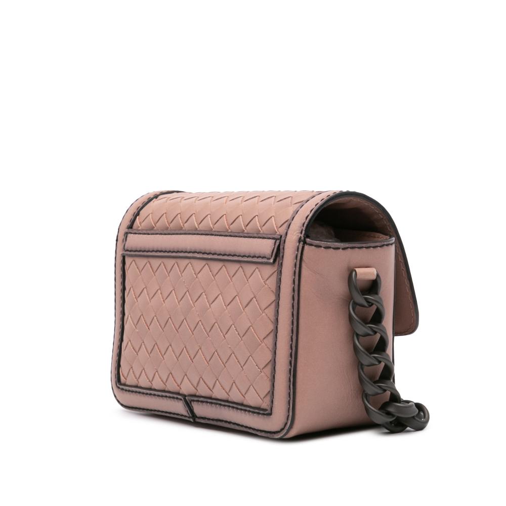 Bottega Veneta B Bottega Veneta Pink Nappa Leather Leather Nappa Intrecciato Mirror Lens Shoulder Bag Italy