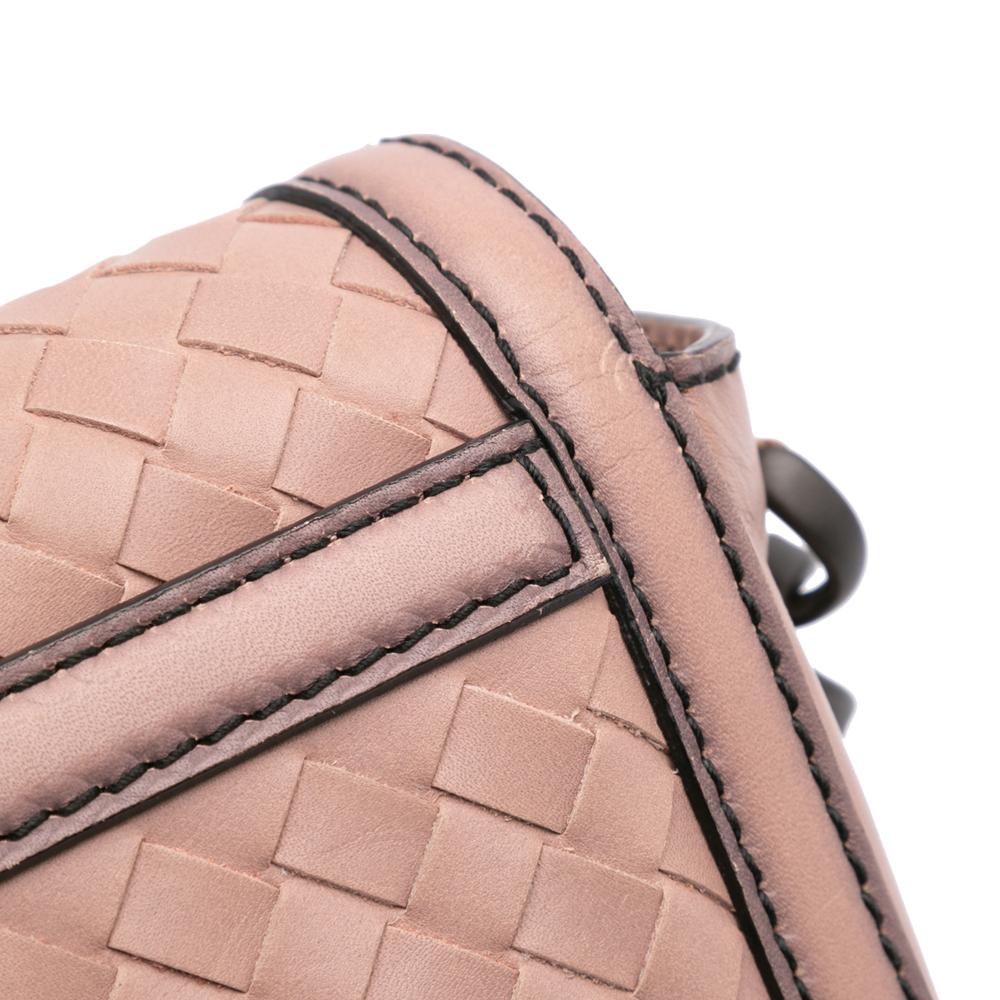 Bottega Veneta B Bottega Veneta Pink Nappa Leather Leather Nappa Intrecciato Mirror Lens Shoulder Bag Italy