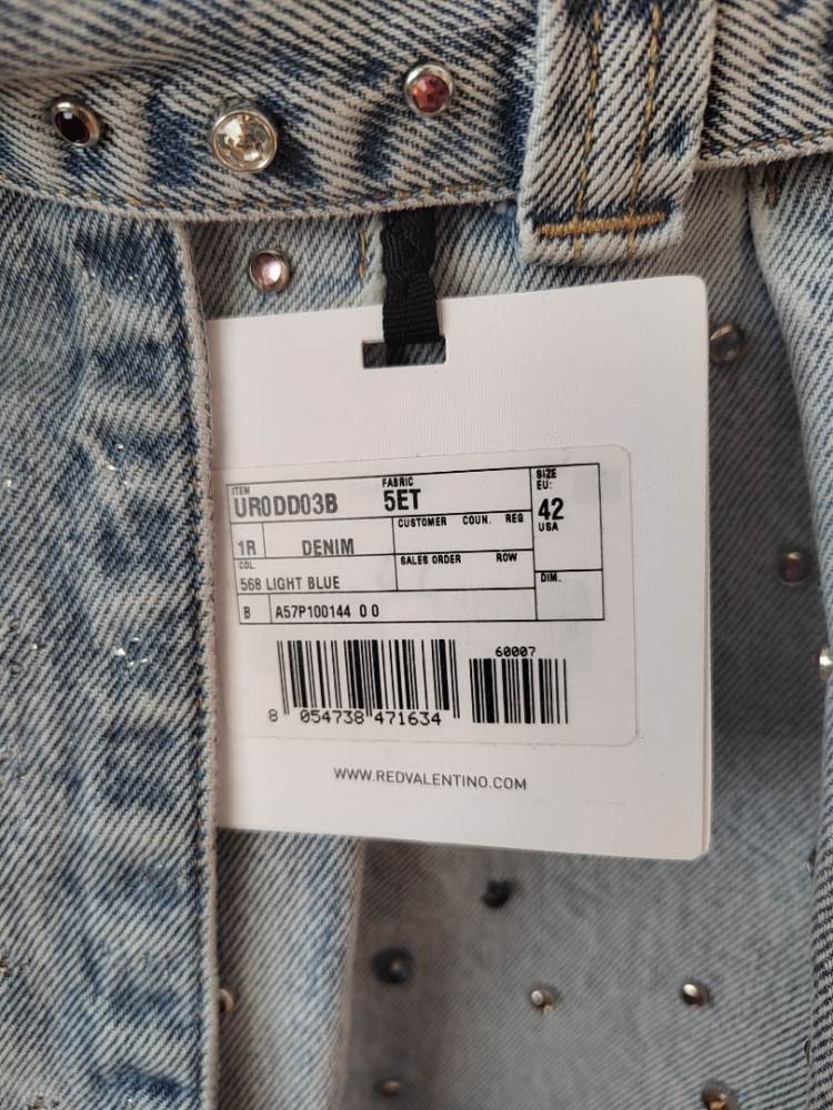 Red Valentino Baggy Jeans mit Strasssteinen