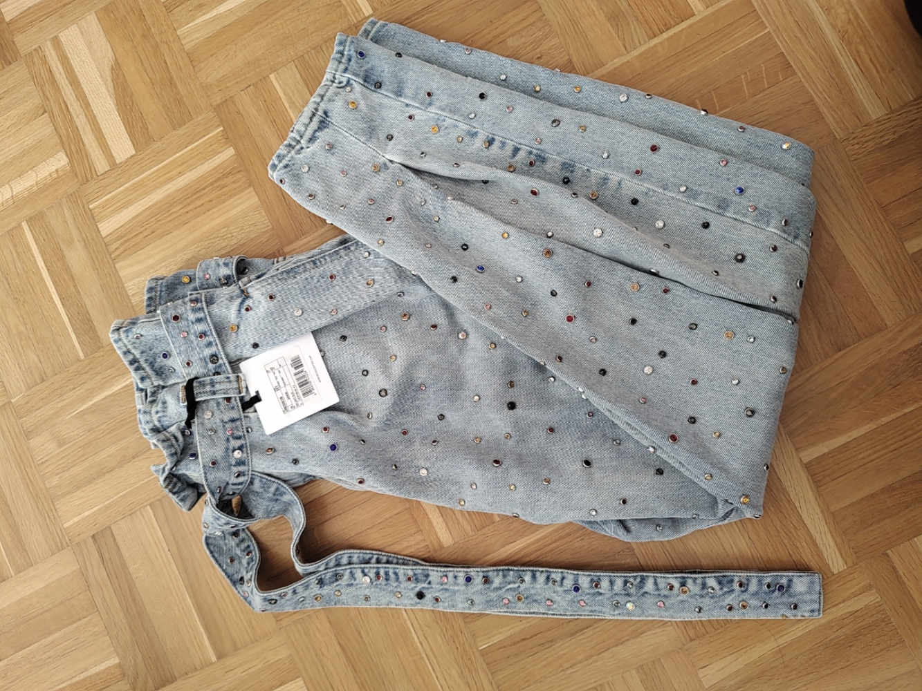 Red Valentino Baggy Jeans mit Strasssteinen