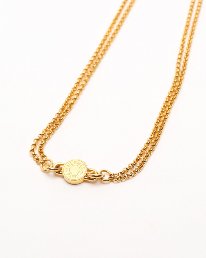 Hermès Leather Charniere Necklace