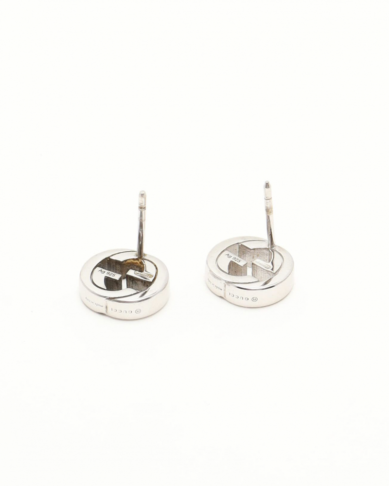Gucci Interlocking G Silver Studs Earrings