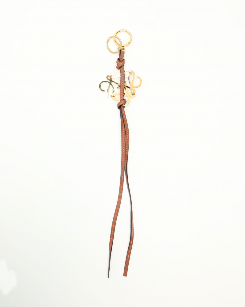 Loewe Anagram Charm in a Gold Finish on a Calfskin Strap