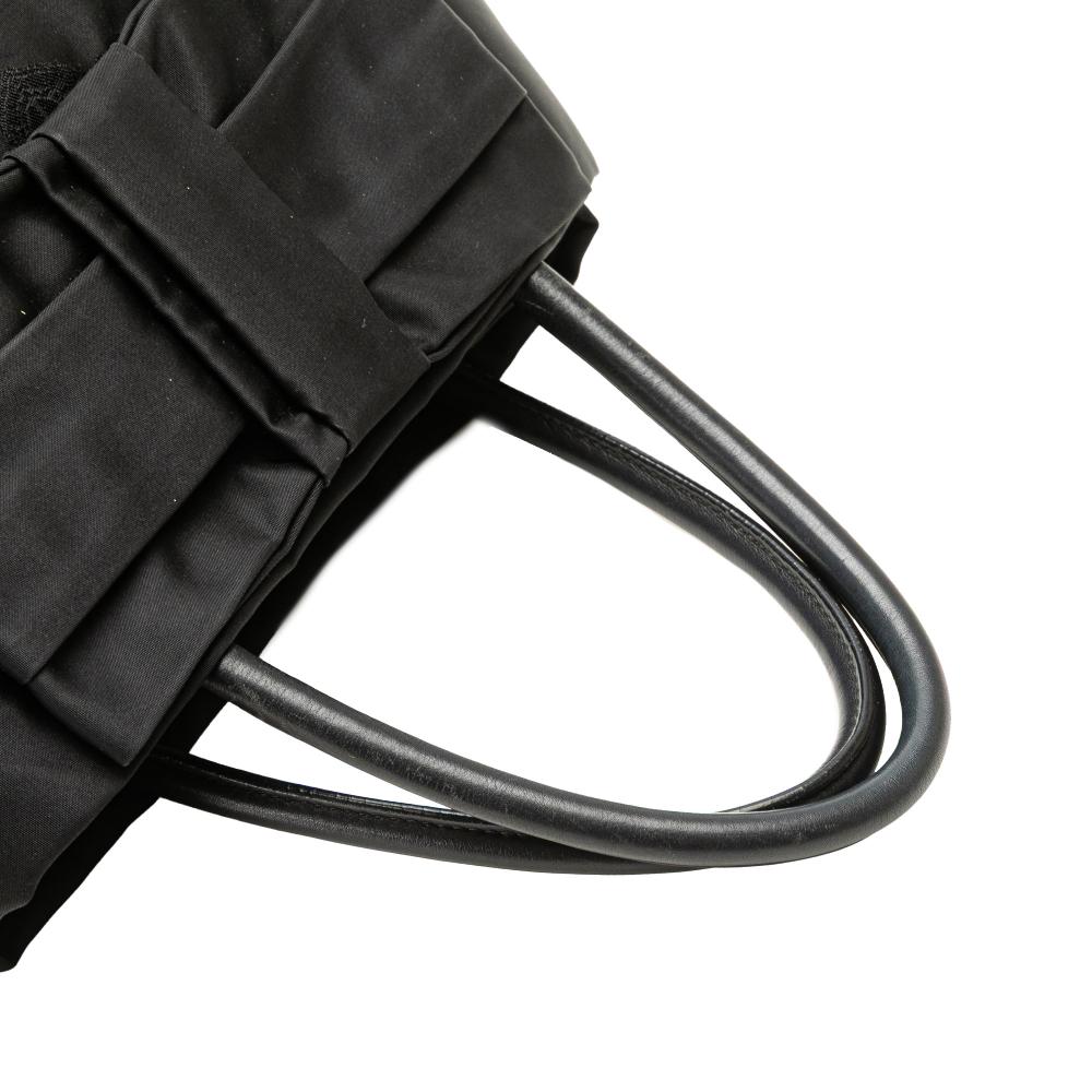 Prada B Prada Black Nylon Fabric Tessuto Canapa Logo Bow Satchel Italy