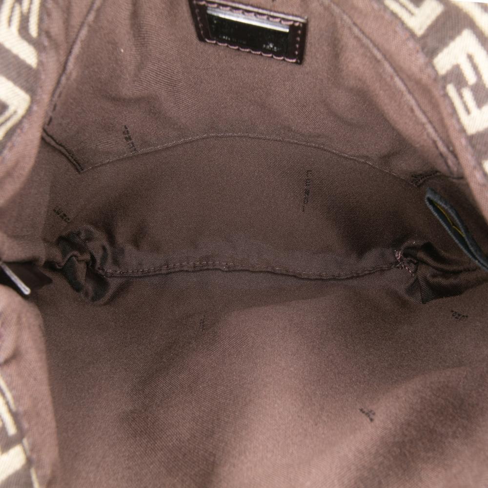 Fendi B Fendi Brown Dark Brown Canvas Fabric Zucchino Crossbody Italy