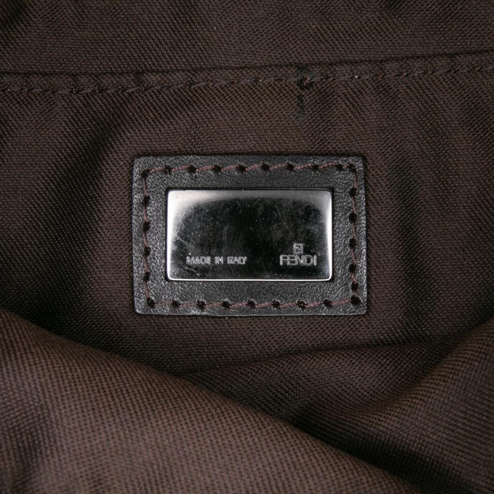 Fendi B Fendi Brown Dark Brown Canvas Fabric Zucchino Crossbody Italy