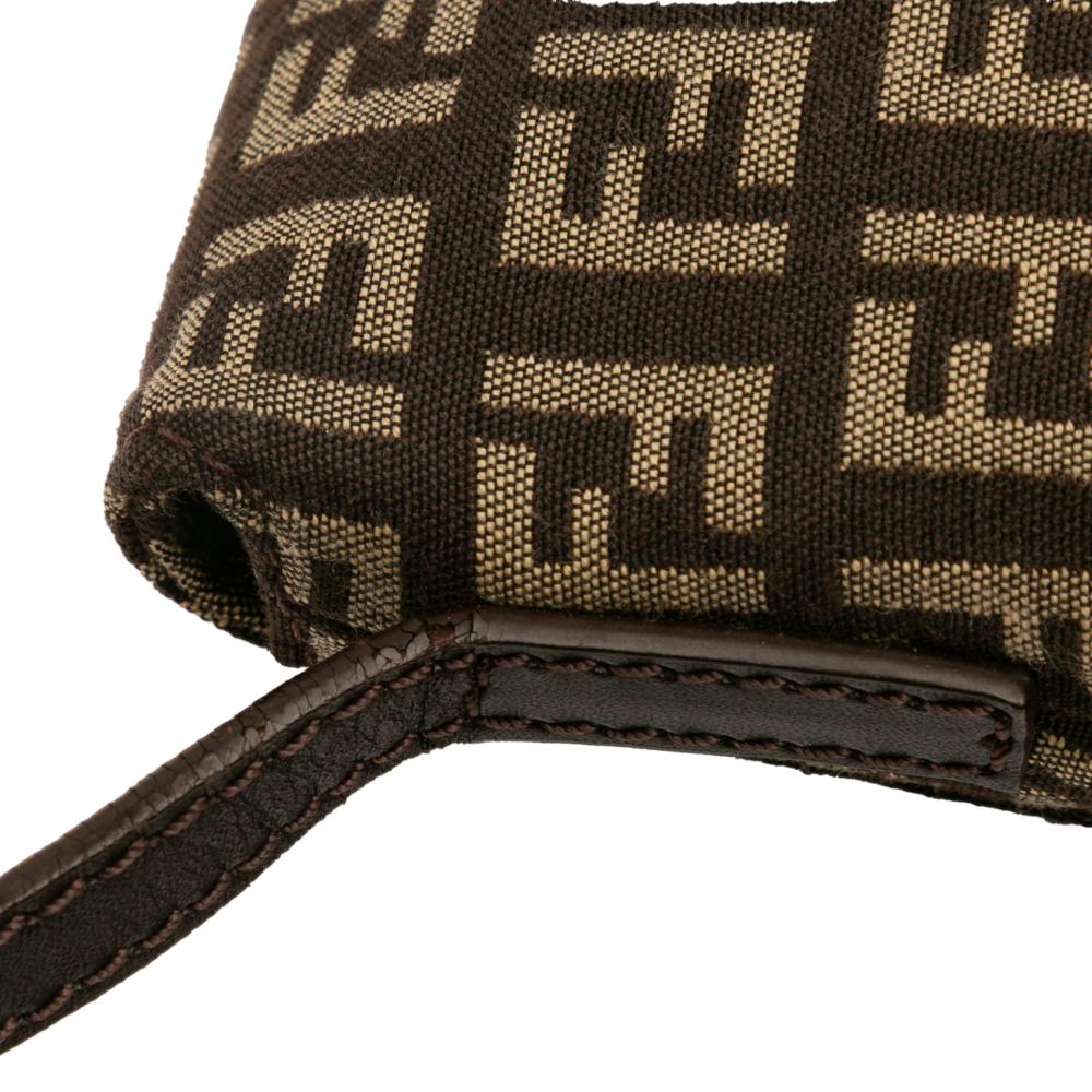 Fendi B Fendi Brown Dark Brown Canvas Fabric Zucchino Crossbody Italy