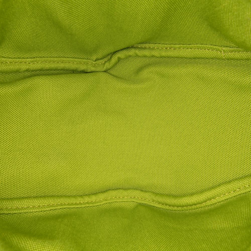 Prada AB Prada Green Olive Green Canvas Fabric Canapa Triangle Logo Wristlet Clutch Italy