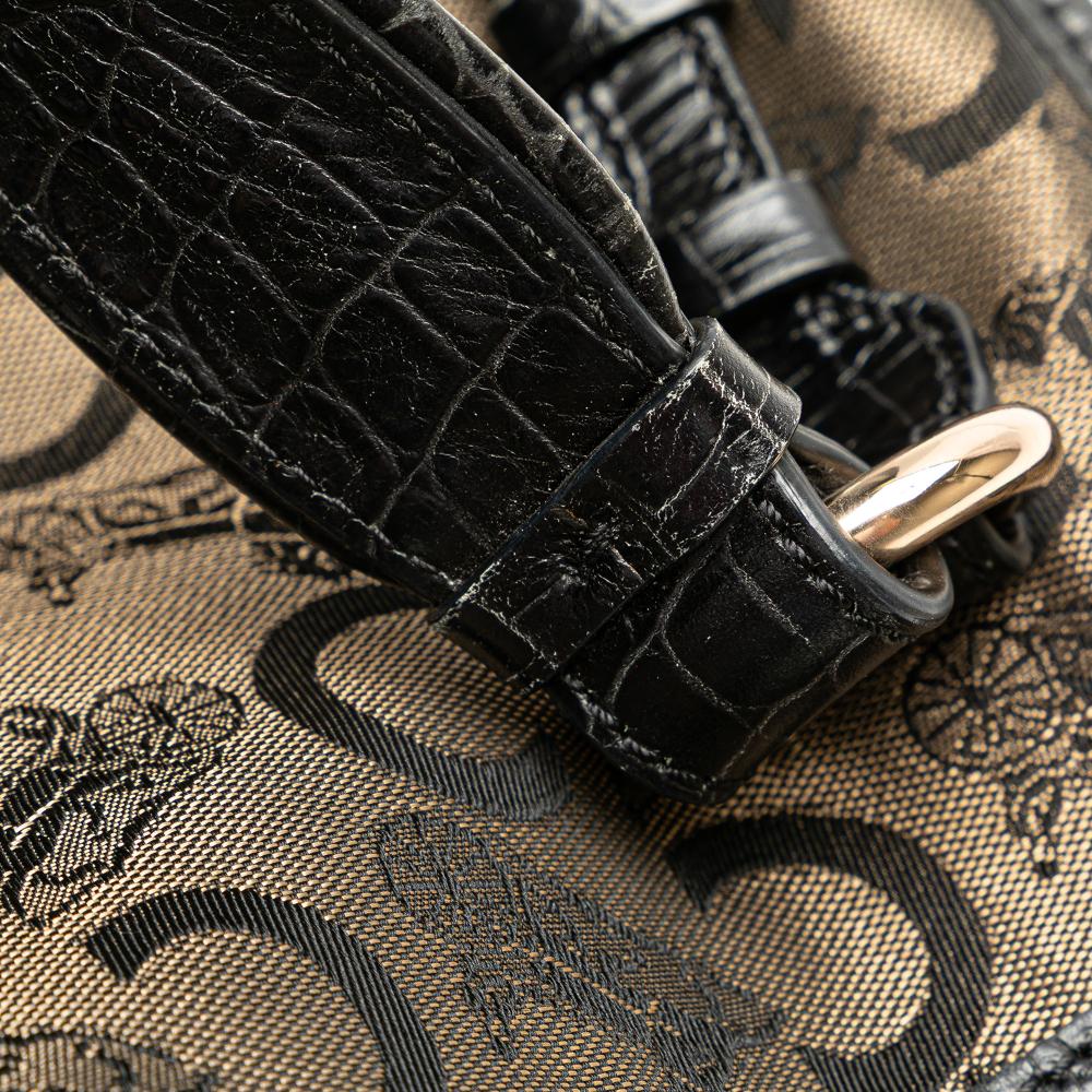 Celine B Celine Brown Canvas Fabric C Carriage Bittersweet Hobo China