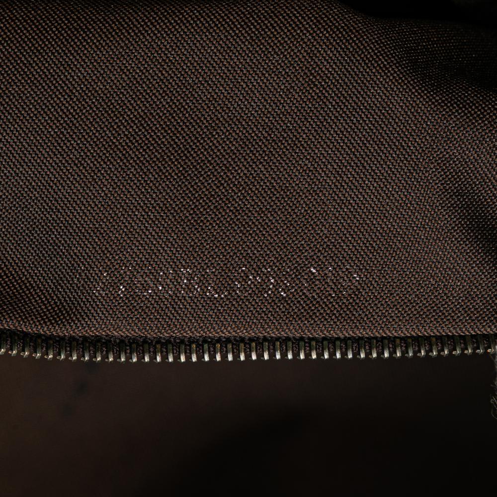 Fendi B Fendi Brown Beige Canvas Fabric Zucchino Handbag Italy