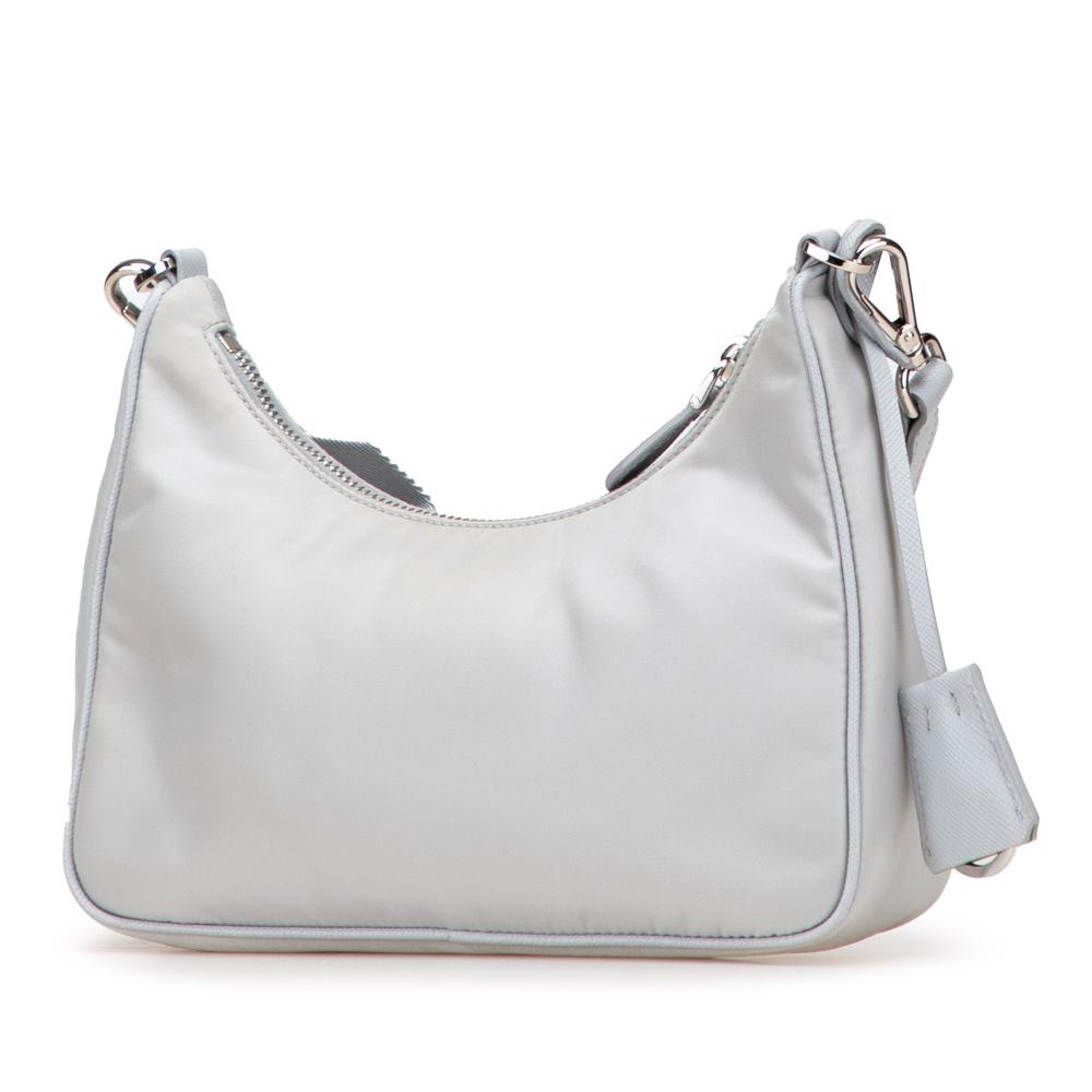 Prada B Prada Gray Light Gray Nylon Fabric Re Re Edition 2005 Satchel Italy