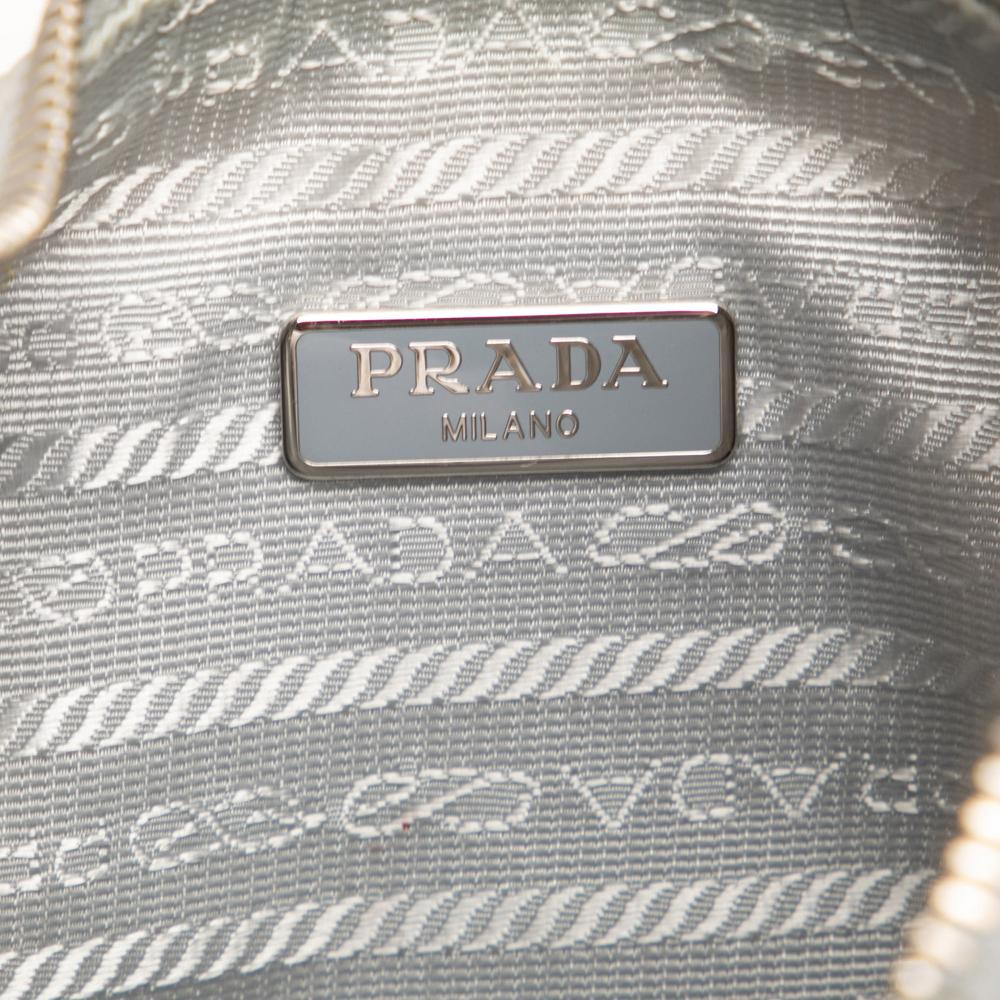 Prada B Prada Gray Light Gray Nylon Fabric Re Re Edition 2005 Satchel Italy